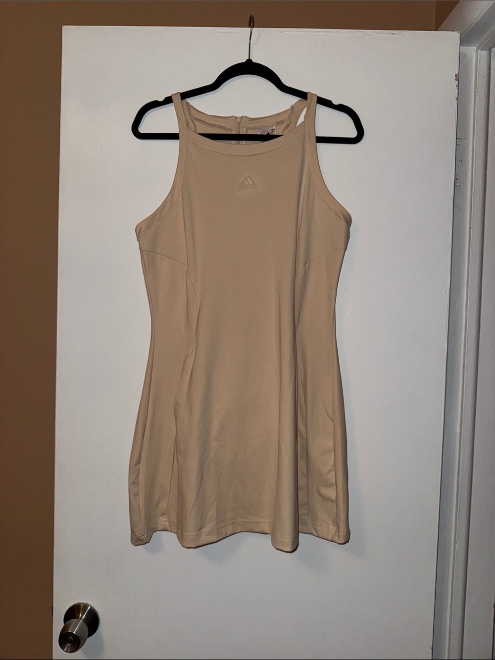 NWOT adidas Neutral Beige Athletic Tank Dress with High Neck